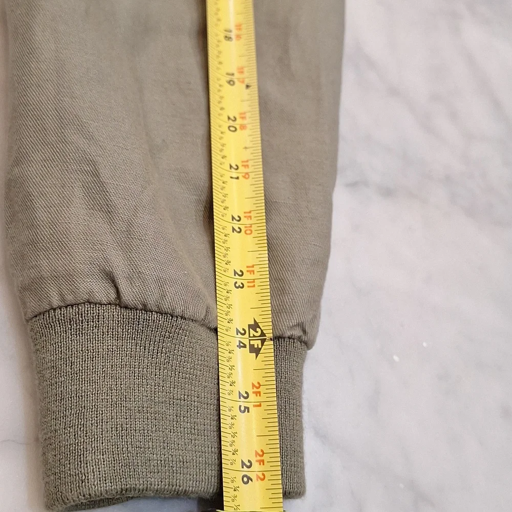 Express Mens‎ Bomber Jacket Olive Green Military Vibe New York Linen Blend AS IS